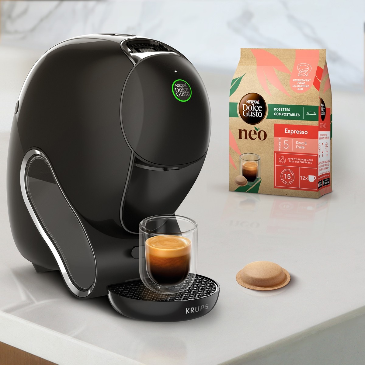 Máquina de Café Nescafé Dolce Gusto NEO Krups KP830810 Tecnologia SmartBrew?, Cápsulas em Papel - Preto Preto-3