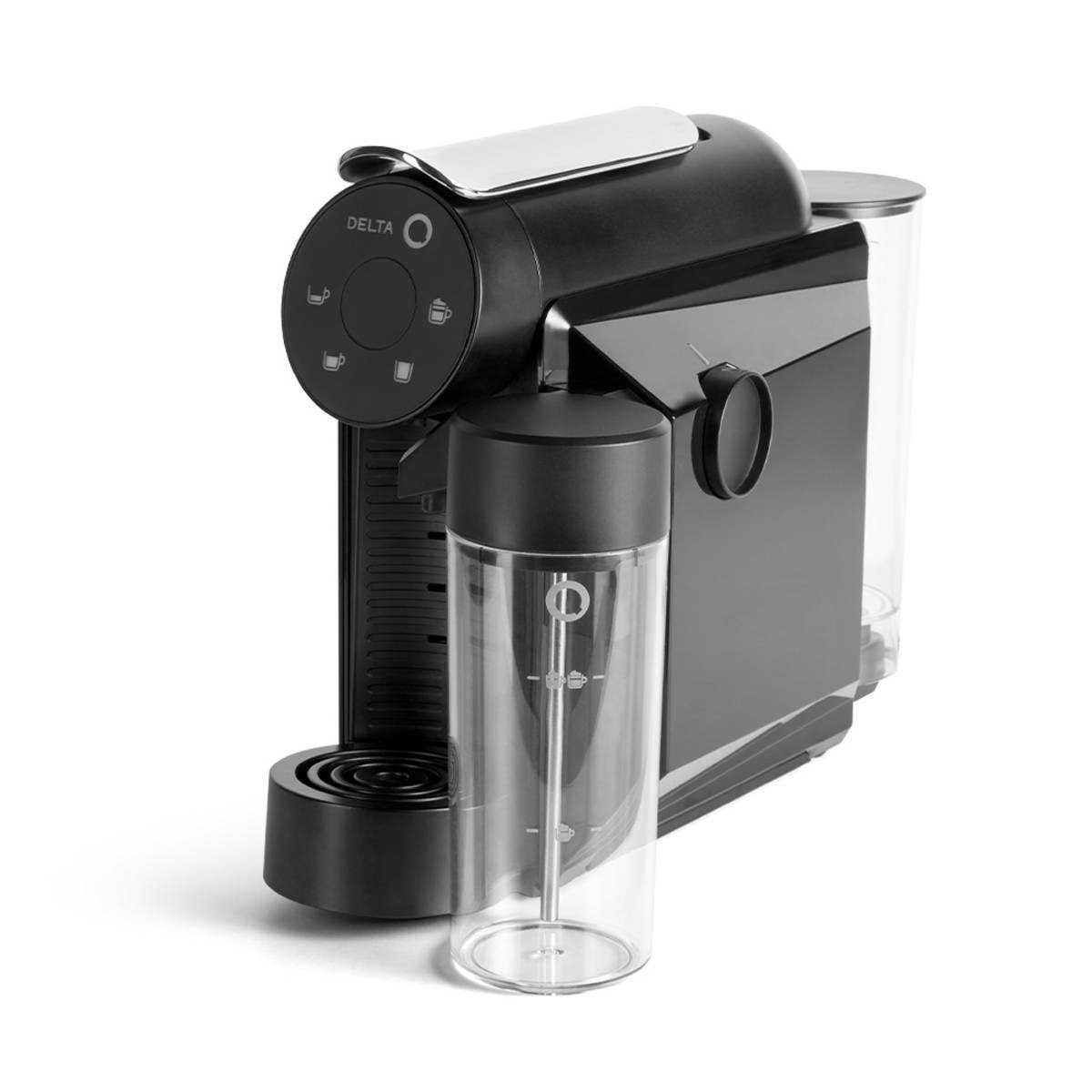 Imagem 0 de Bundle Máquina de Café Delta Q Mini MilkQool  de Cápsulas, 19 Bar e 1200W - Preto + 20 Cápsulas + 2 Chávenas Cappuccino