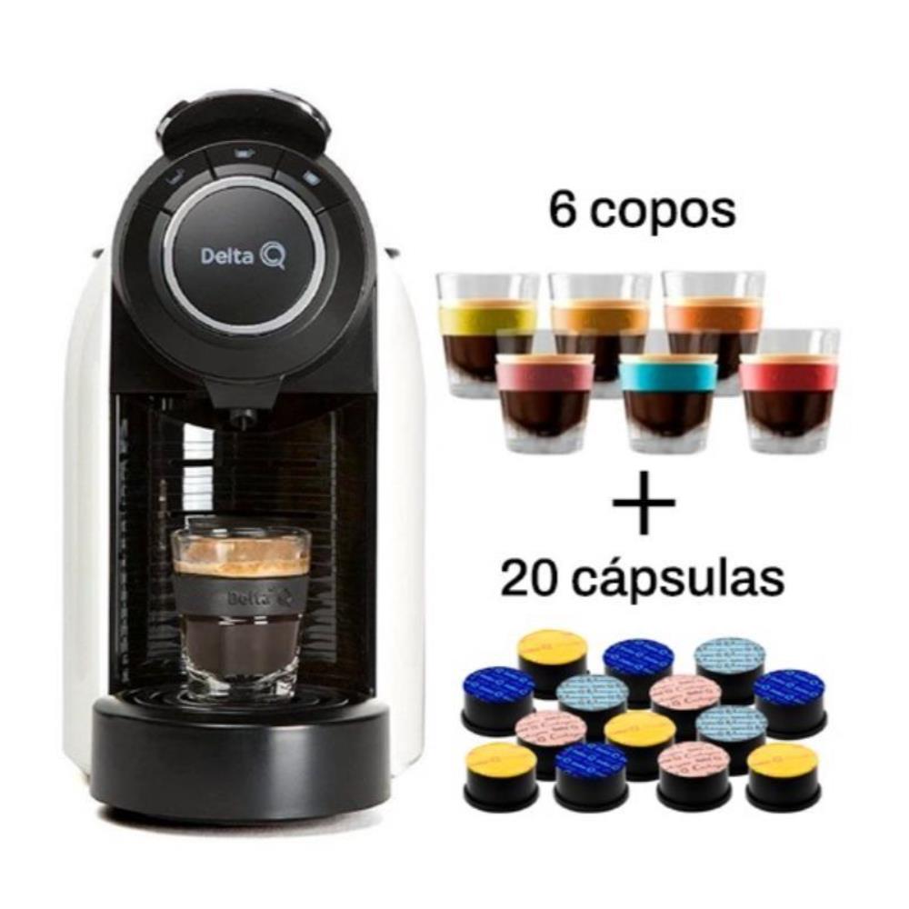 Imagem 0 de Bundle Máquina de Café Delta Q Qool Evolution + 20 cápsulas + 6 copos - Branco