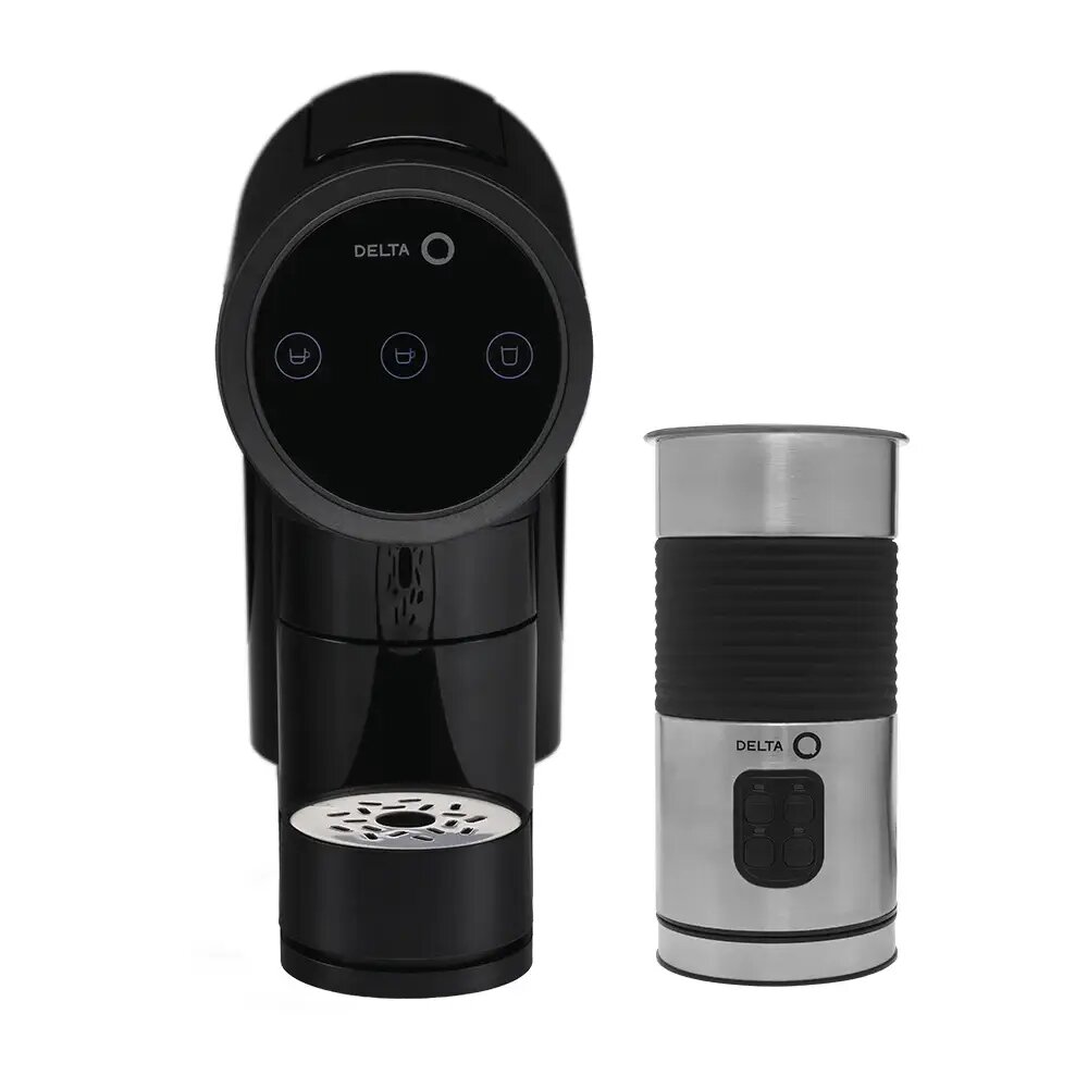 Imagem 0 de Bundle Máquina de Café Delta Q Iconic de Cápsulas, 19 bar, 1200W - Preto e Batedor de Leite Delta Q - Cinza