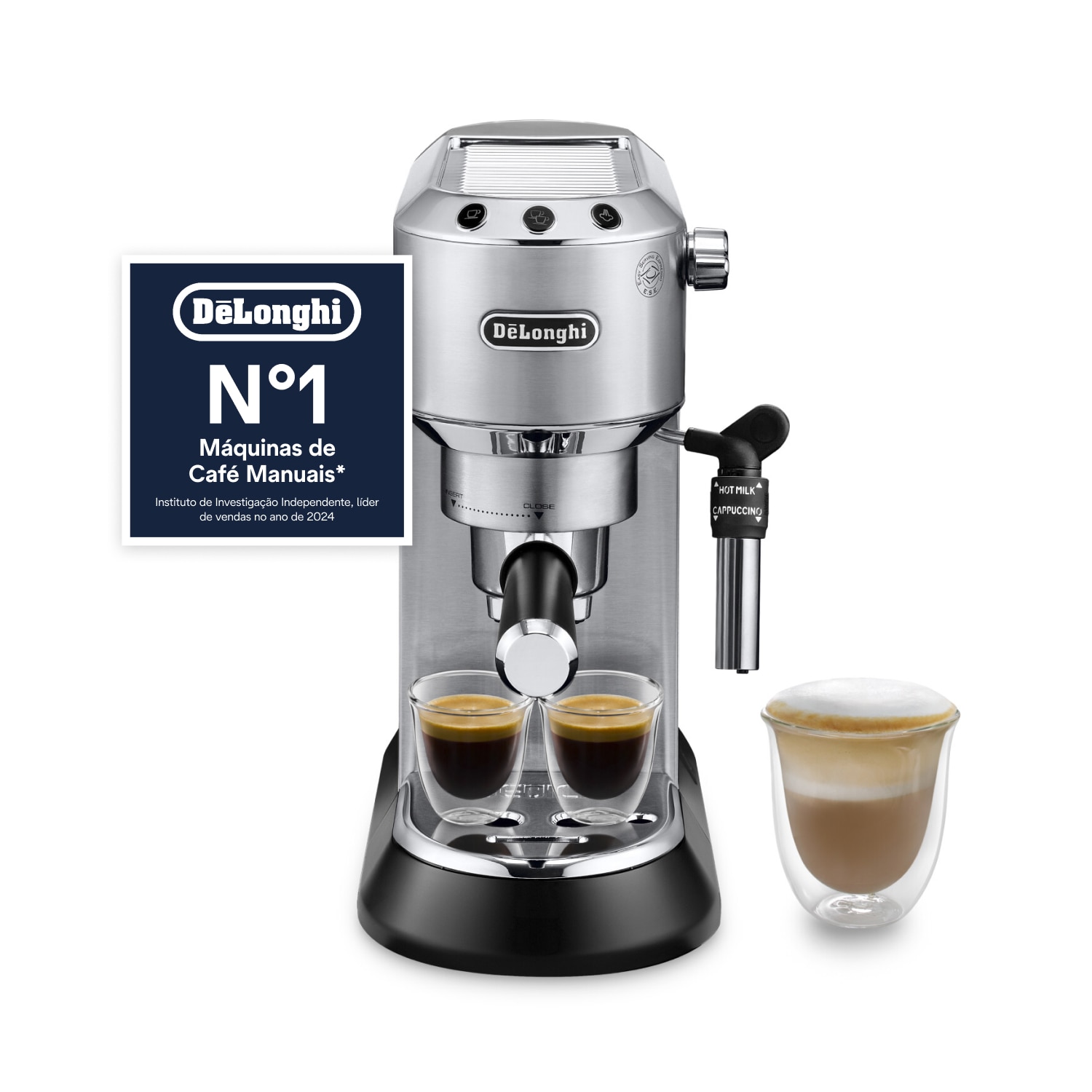 Imagem 0 de Máquina de Café Expresso Manual De'Longhi Dedica Style EC685.M de 1300 W e de 15 bar - Café Moído e Pastilhas - Prata