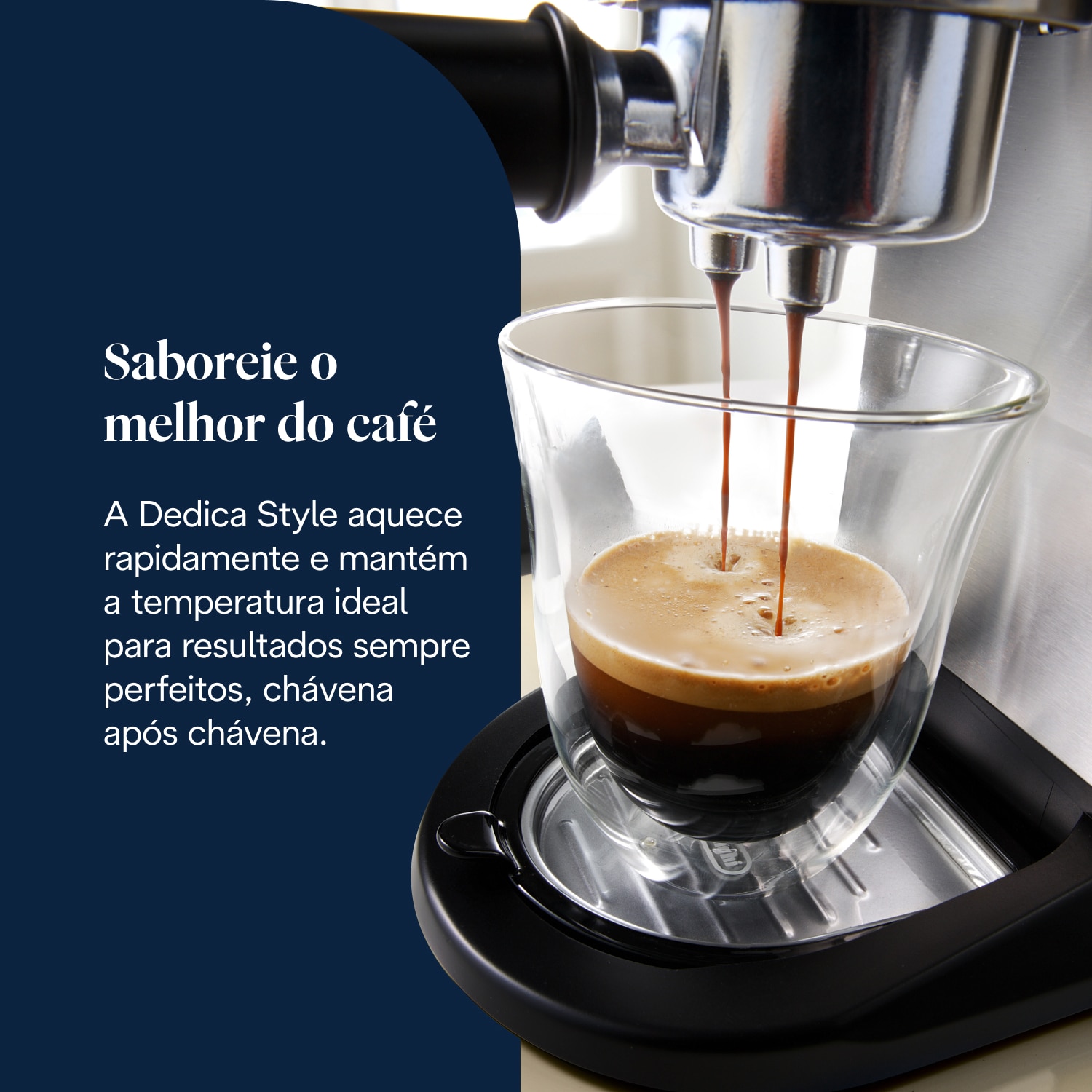 Máquina de Café Expresso Manual De'Longhi Dedica Style EC685.M de 1300 W e de 15 bar - Café Moído e Pastilhas - Prata Prata-4