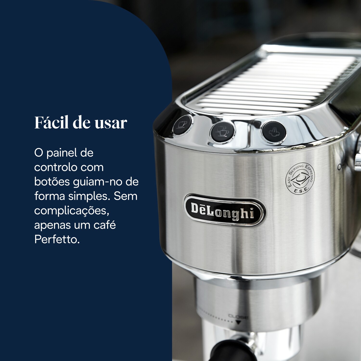 Máquina de Café Expresso Manual De'Longhi Dedica Style EC685.M de 1300 W e de 15 bar - Café Moído e Pastilhas - Prata Prata-6