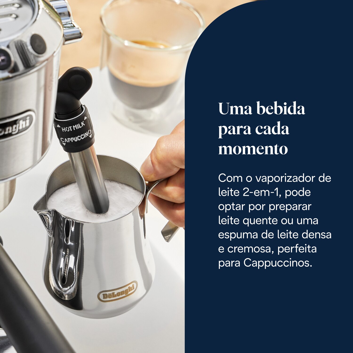 Máquina de Café Expresso Manual De'Longhi Dedica Style EC685.M de 1300 W e de 15 bar - Café Moído e Pastilhas - Prata Prata-7