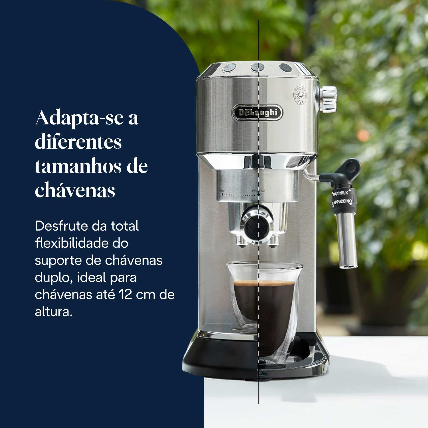 Máquina de Café Expresso Manual De'Longhi Dedica Style EC685.M de 1300 W e de 15 bar - Café Moído e Pastilhas - Prata Prata-8