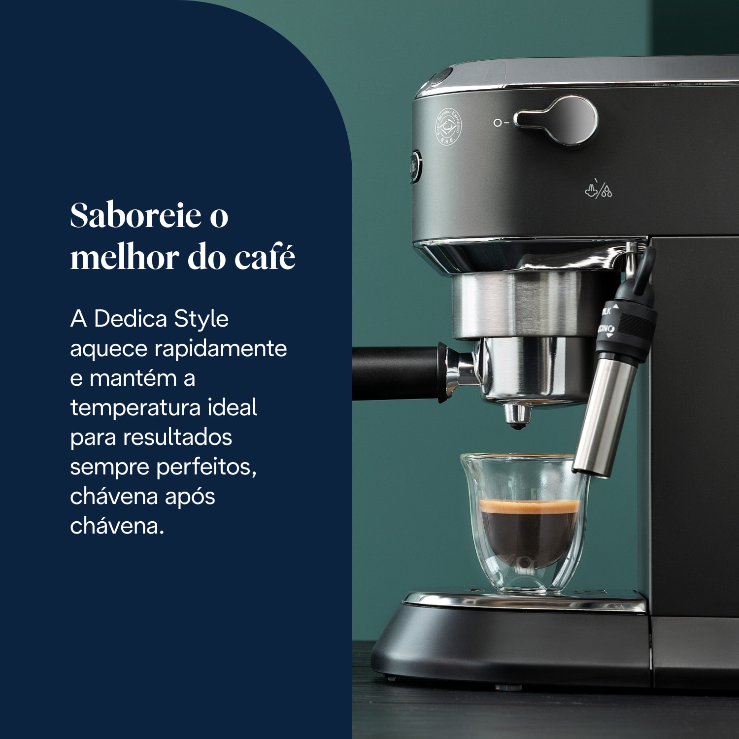 Máquina de Café Expresso Manual De'Longhi Dedica Style EC685.BK de 1300 W e de 15 bar - Café Moído e Pastilhas - Preto Preto-4