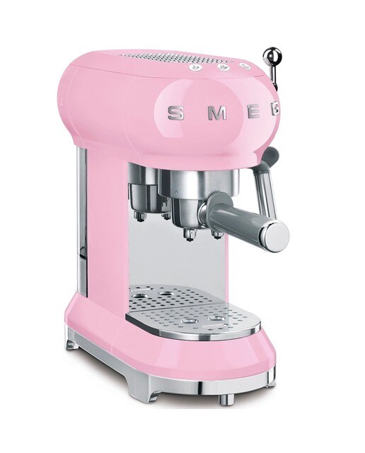 Imagem 0 de Máquina de Café Expresso Manual Smeg Anni 50 Expresso ECF01PKEU de 1350 W e de 15 bar - Rosa Polido
