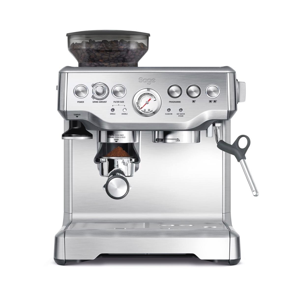Máquina de Café Expresso Manual Sage SES875BSS2EEU1A Machine The Barista Express de 2400 W e de 15 bar - Café em Grão - Aço Inox Escovado 2