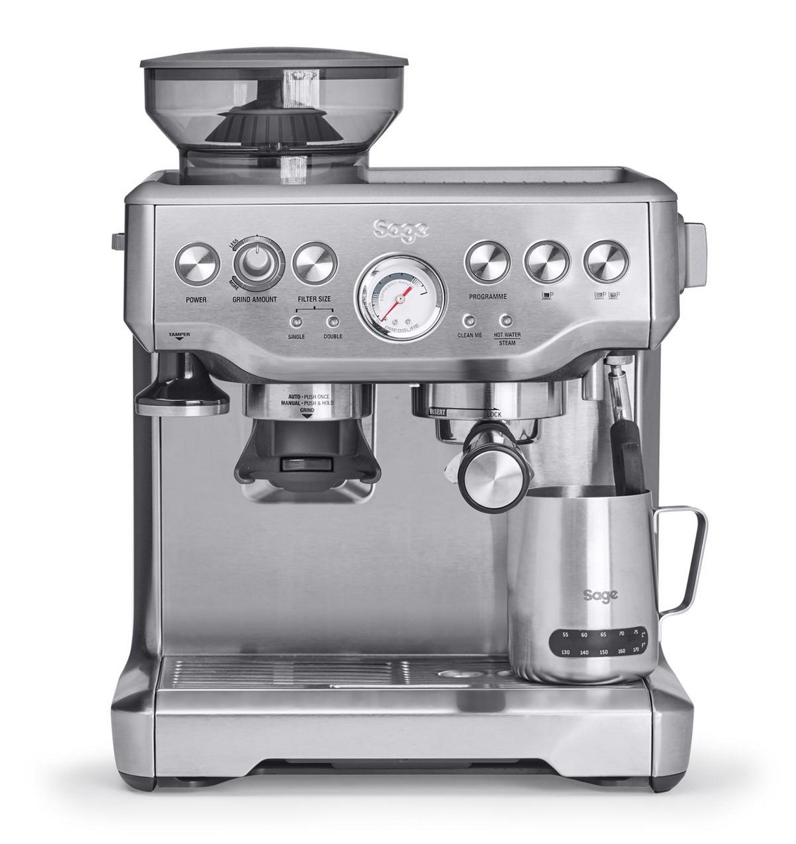 Máquina de Café Expresso Manual Sage SES875BSS2EEU1A Machine The Barista Express de 2400 W e de 15 bar - Café em Grão - Aço Inox Escovado 4