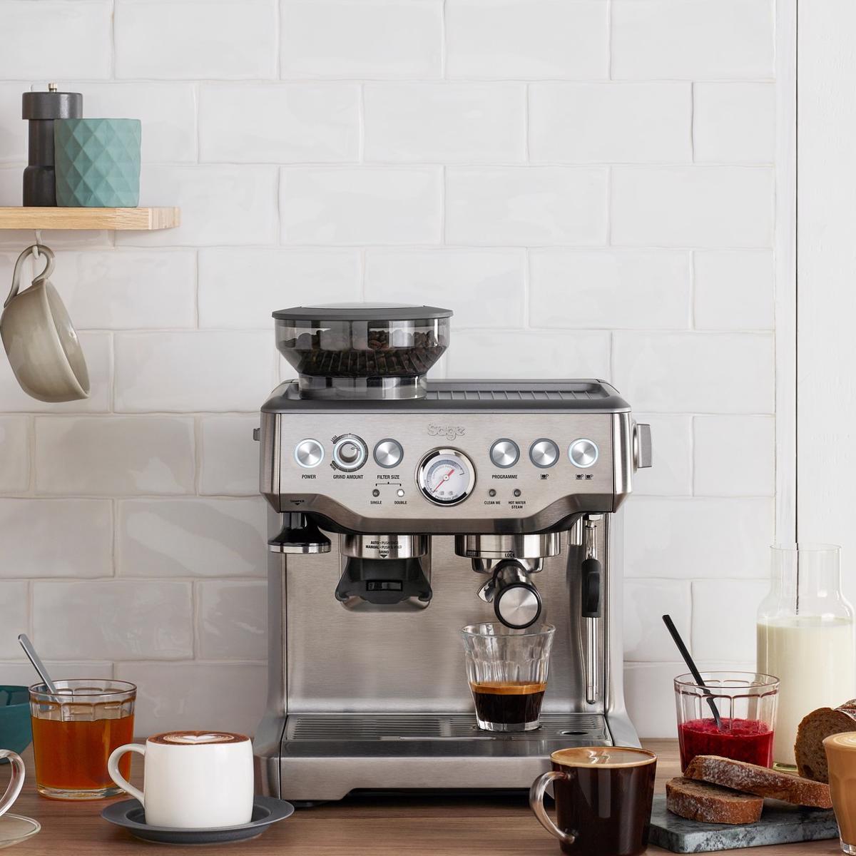Máquina de Café Expresso Manual Sage SES875BSS2EEU1A Machine The Barista Express de 2400 W e de 15 bar - Café em Grão - Aço Inox Escovado 6