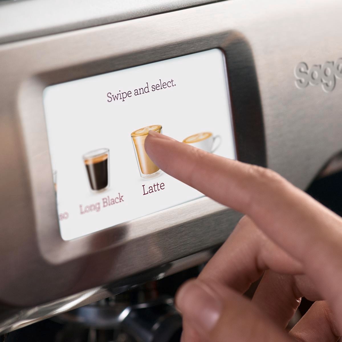 Máquina de Café Expresso Manual Sage SES880BSS4EEU1 Machine The Barista Touch com Ecrã Tátil Intuitivo - Café em Grão - Inox Escovado 4