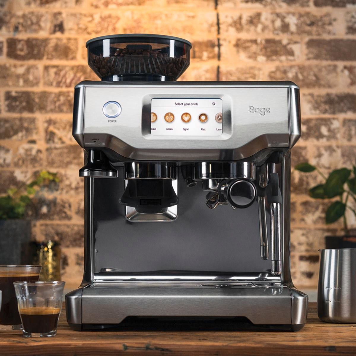 Máquina de Café Expresso Manual Sage SES880BSS4EEU1 Machine The Barista Touch com Ecrã Tátil Intuitivo - Café em Grão - Inox Escovado 6