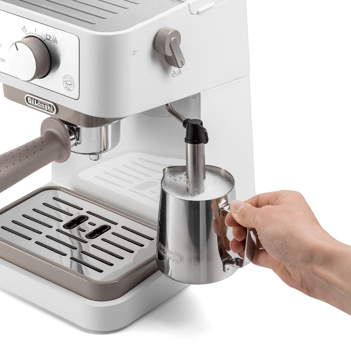 Máquina de Café Expresso Manual De'Longhi Stilosa EC260.W de 1100 W e de 15 bar - Café Moído e Pastilhas - Branco Branco-4