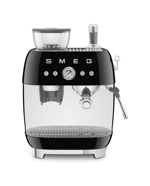 Máquina de Café Expresso Manual Smeg Anni 50, com Moinho, de 1650 W e de 15 bar Preto-1