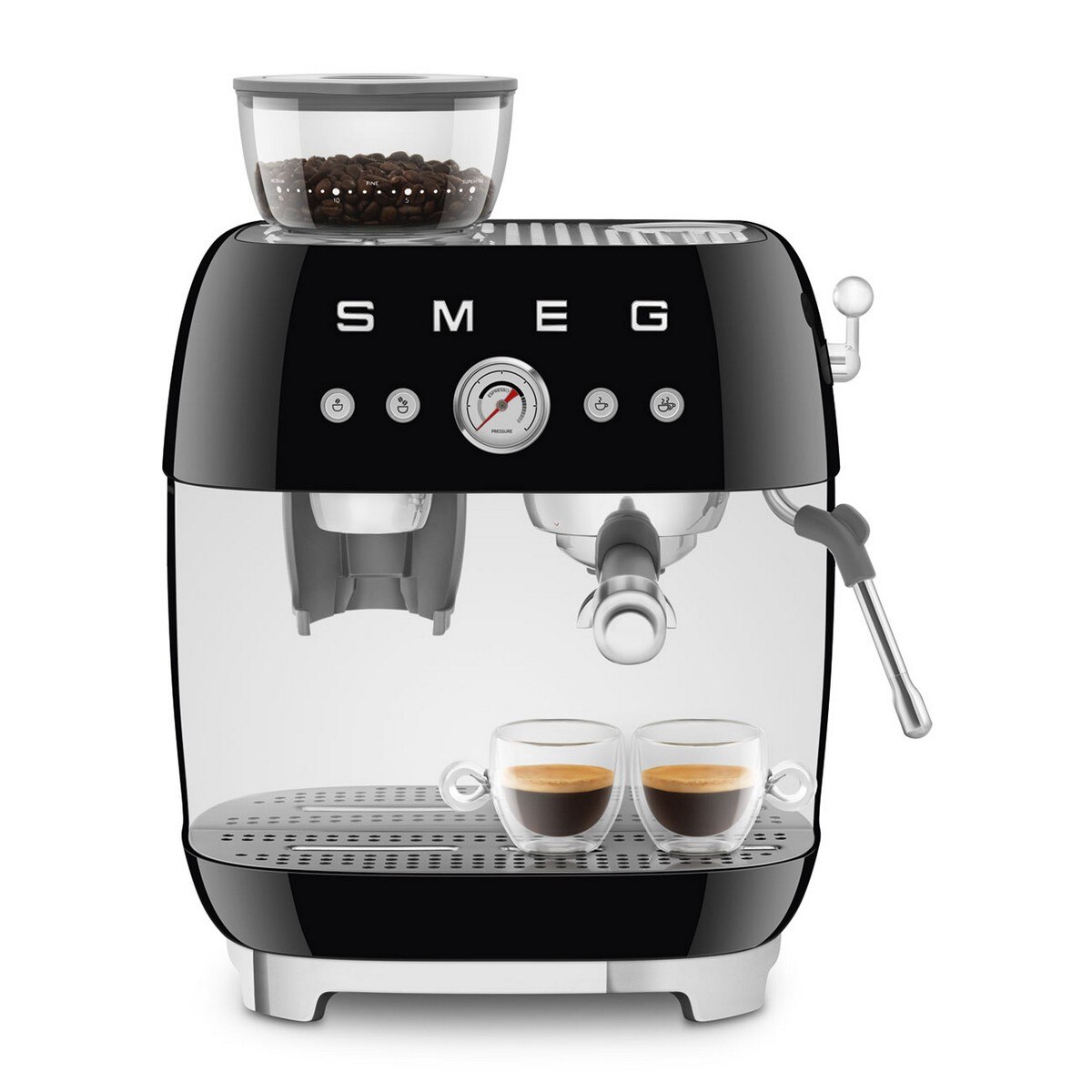 Máquina de Café Expresso Manual Smeg Anni 50, com Moinho, de 1650 W e de 15 bar Preto-7