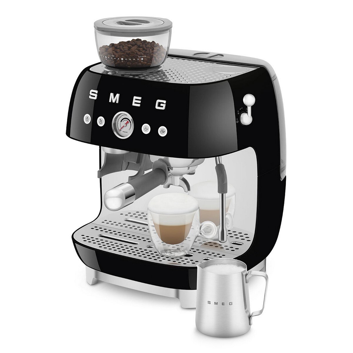 Máquina de Café Expresso Manual Smeg Anni 50, com Moinho, de 1650 W e de 15 bar Preto-8