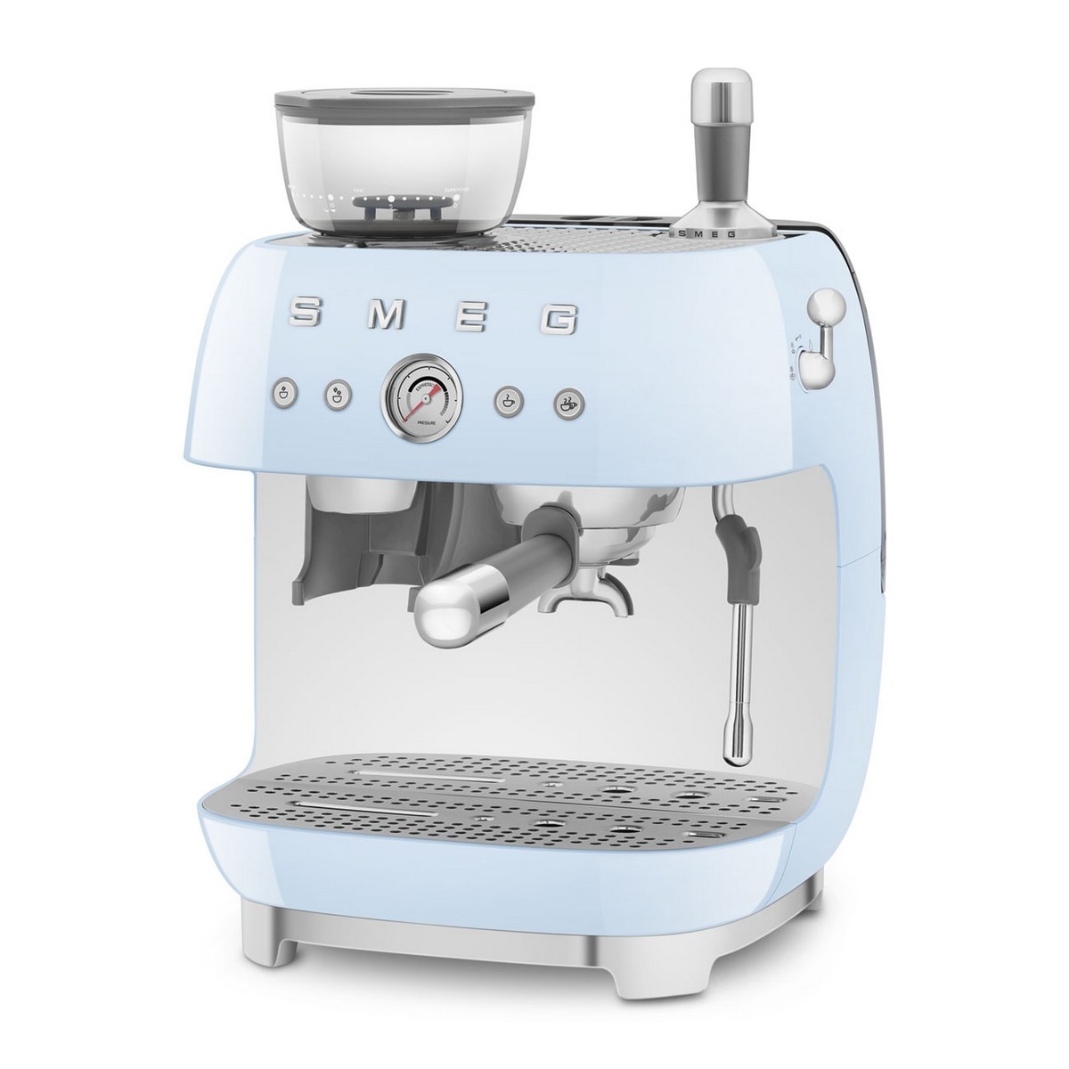 Máquina de Café Expresso Manual Smeg Anni 50, com Moinho, de 1350 W e de 15 bar Azul Céu-3