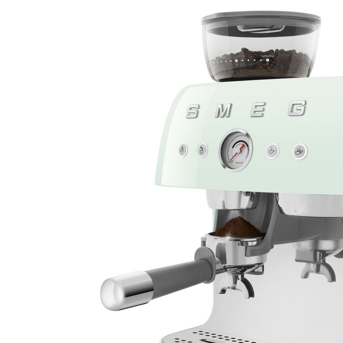 Máquina de Café Expresso Manual Smeg Anni 50 com Moinho de 1350 W e de 15 bar Verde Água-5