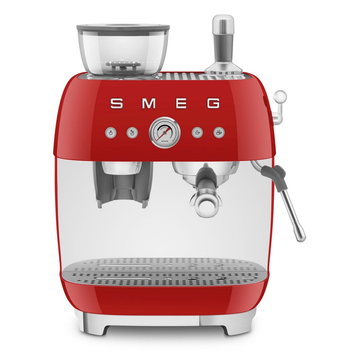 Máquina de Café Expresso Manual Smeg Anni 50, com Moinho, de 1650 W e de 15 bar Vermelho-1