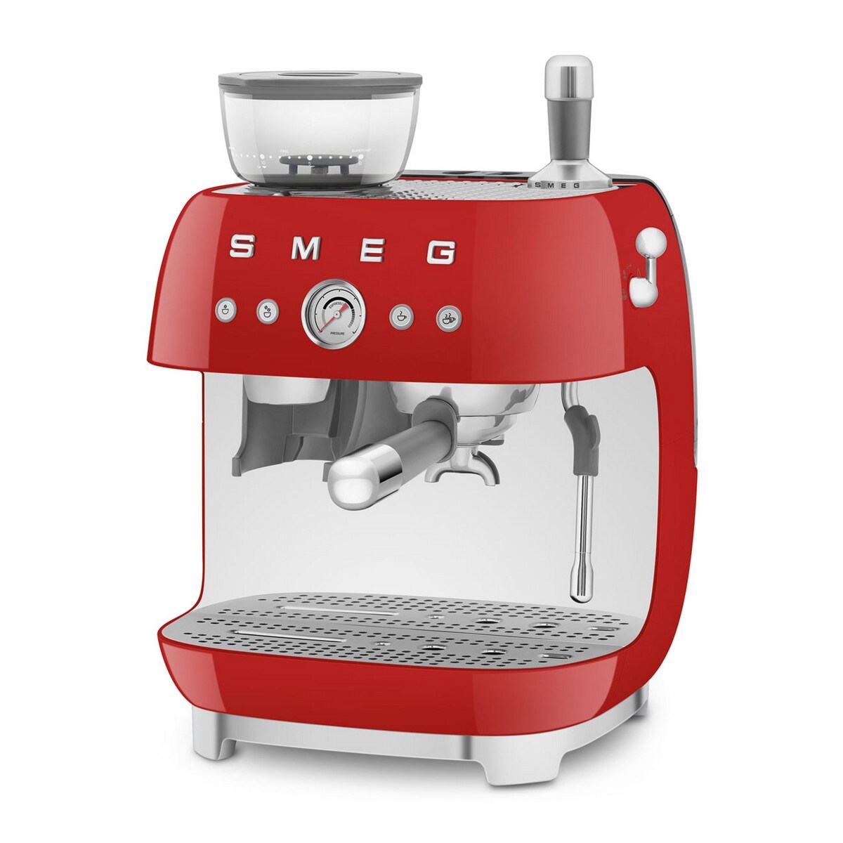 Máquina de Café Expresso Manual Smeg Anni 50, com Moinho, de 1650 W e de 15 bar Vermelho-3