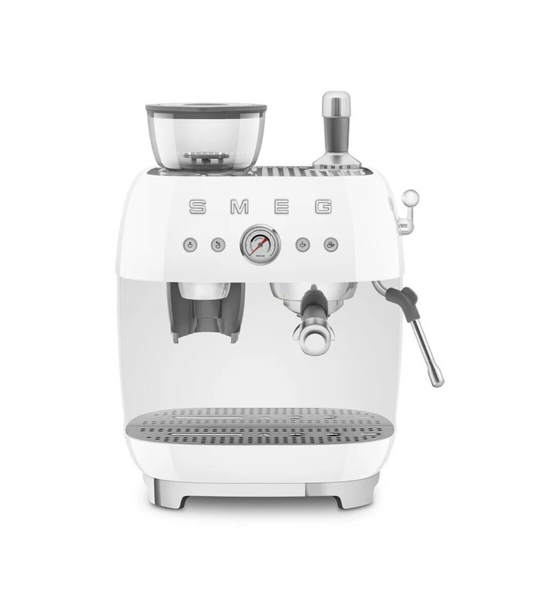 Máquina de Café Expresso Manual Smeg Anni 50, com Moinho, de 1650 W e de 15 bar Branco-1