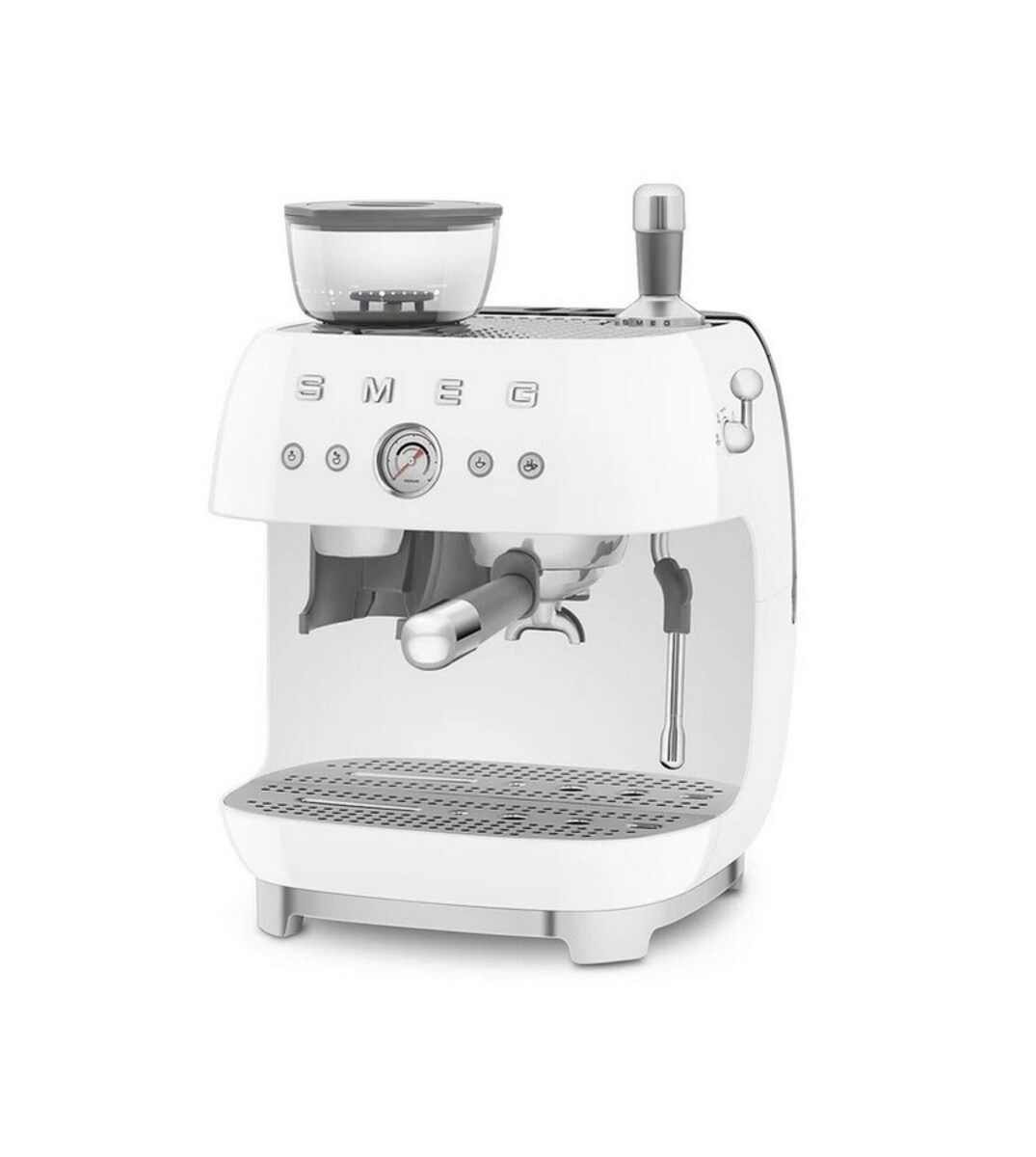 Máquina de Café Expresso Manual Smeg Anni 50, com Moinho, de 1650 W e de 15 bar Branco-2