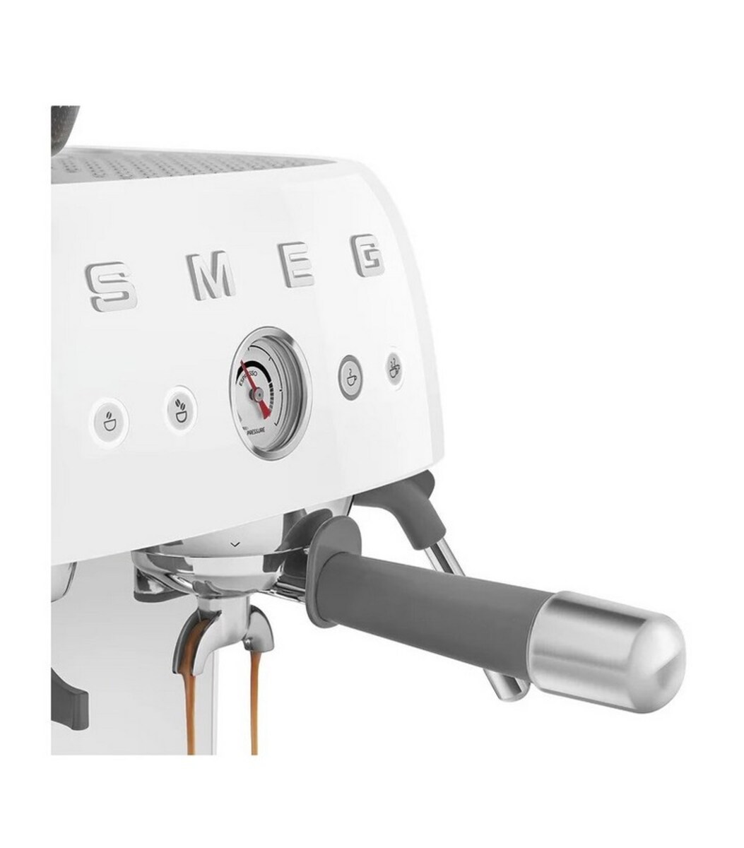 Máquina de Café Expresso Manual Smeg Anni 50, com Moinho, de 1650 W e de 15 bar Branco-3