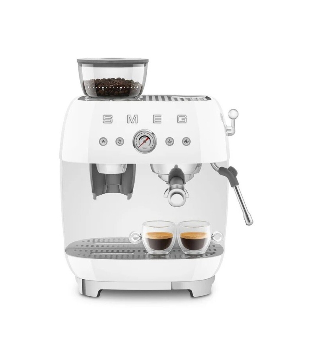 Máquina de Café Expresso Manual Smeg Anni 50, com Moinho, de 1650 W e de 15 bar Branco-8