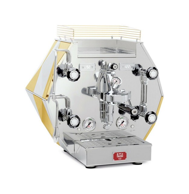 Imagem 0 de Máquina de Café SemiProfissional La Pavoni Diamantina LPSDIG03EU de 2380 W e de 1,90 Litros - Aço Inoxidável e Dourado