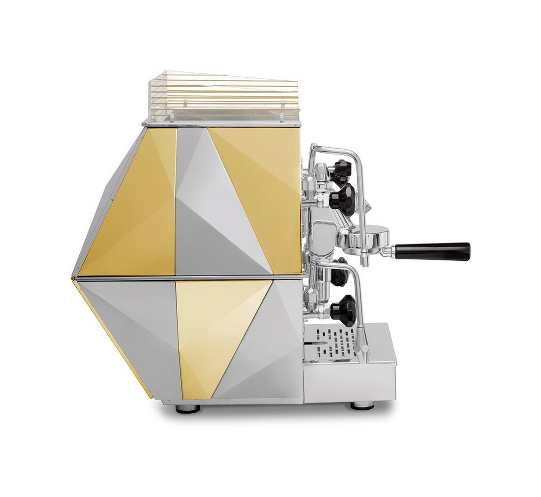 Máquina de Café SemiProfissional La Pavoni Diamantina LPSDIG03EU de 2380 W e de 1,90 Litros - Aço Inoxidável e Dourado Aço Inoxidável/Dourado-4