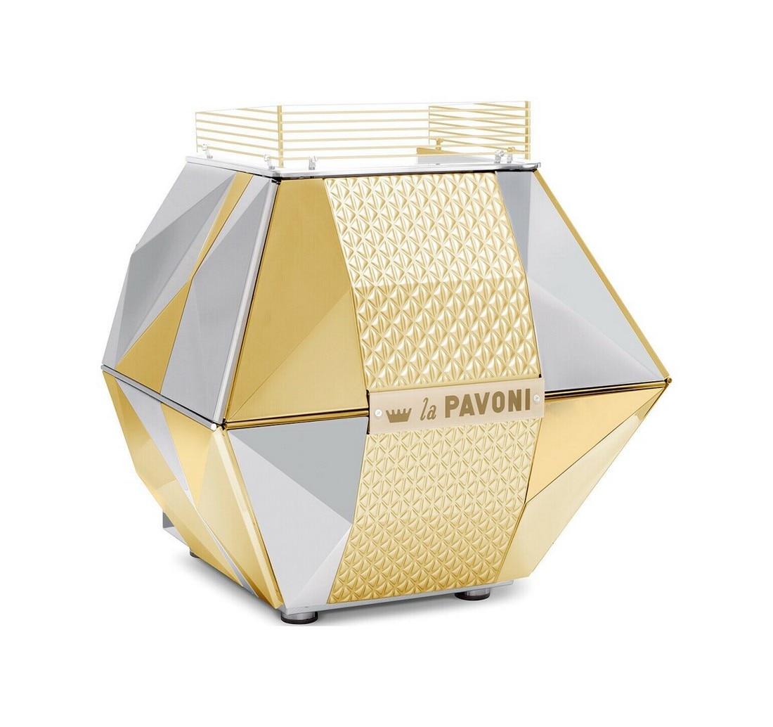 Máquina de Café SemiProfissional La Pavoni Diamantina LPSDIG03EU de 2380 W e de 1,90 Litros - Aço Inoxidável e Dourado Aço Inoxidável/Dourado-5