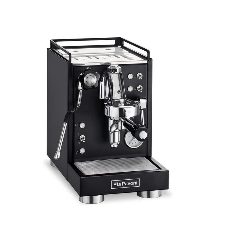 Máquina de Café SemiProfissional La Pavoni Mini Cellini Clássica LPSMCB01EU de 1400 W de 15 bar - Preto Mate Aço inoxidável-1