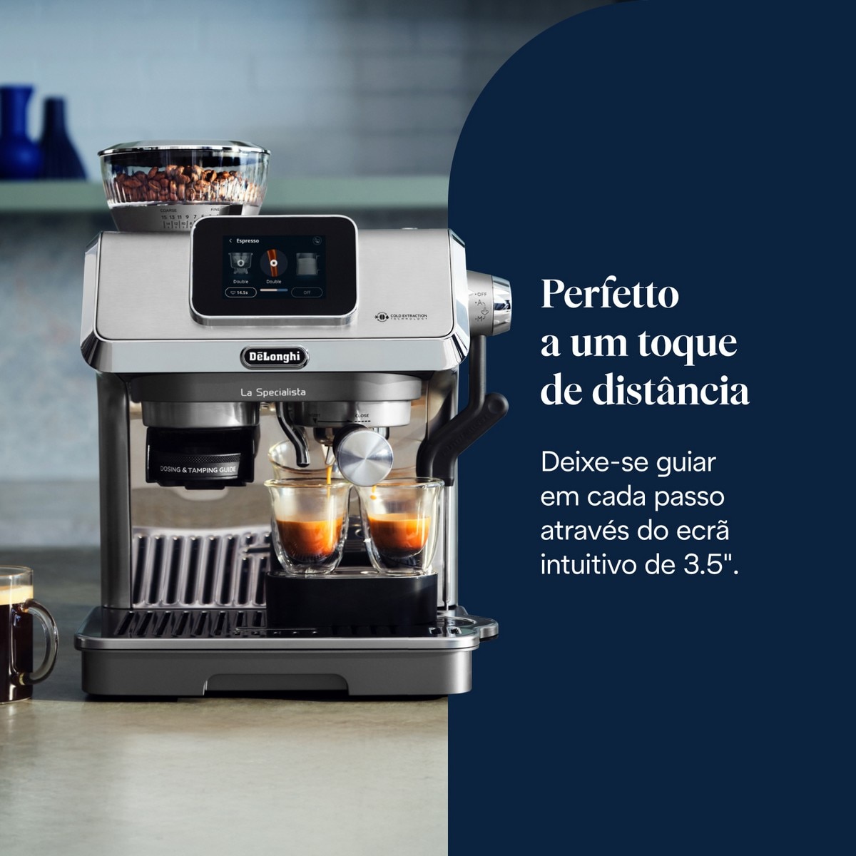 Máquina de Café Expresso Manual De'Longhi EC9455.M La Specialista Touch de 1450 W, de 15 bar e de 15 Níveis de Moagem - Preto Cinzento / Preto-3