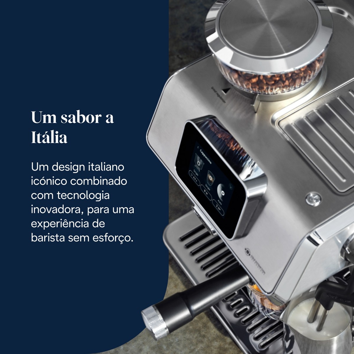 Máquina de Café Expresso Manual De'Longhi EC9455.M La Specialista Touch de 1450 W, de 15 bar e de 15 Níveis de Moagem - Preto Cinzento / Preto-4
