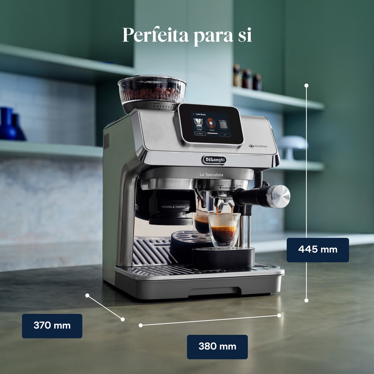 Máquina de Café Expresso Manual De'Longhi EC9455.M La Specialista Touch de 1450 W, de 15 bar e de 15 Níveis de Moagem - Preto Cinzento / Preto-9