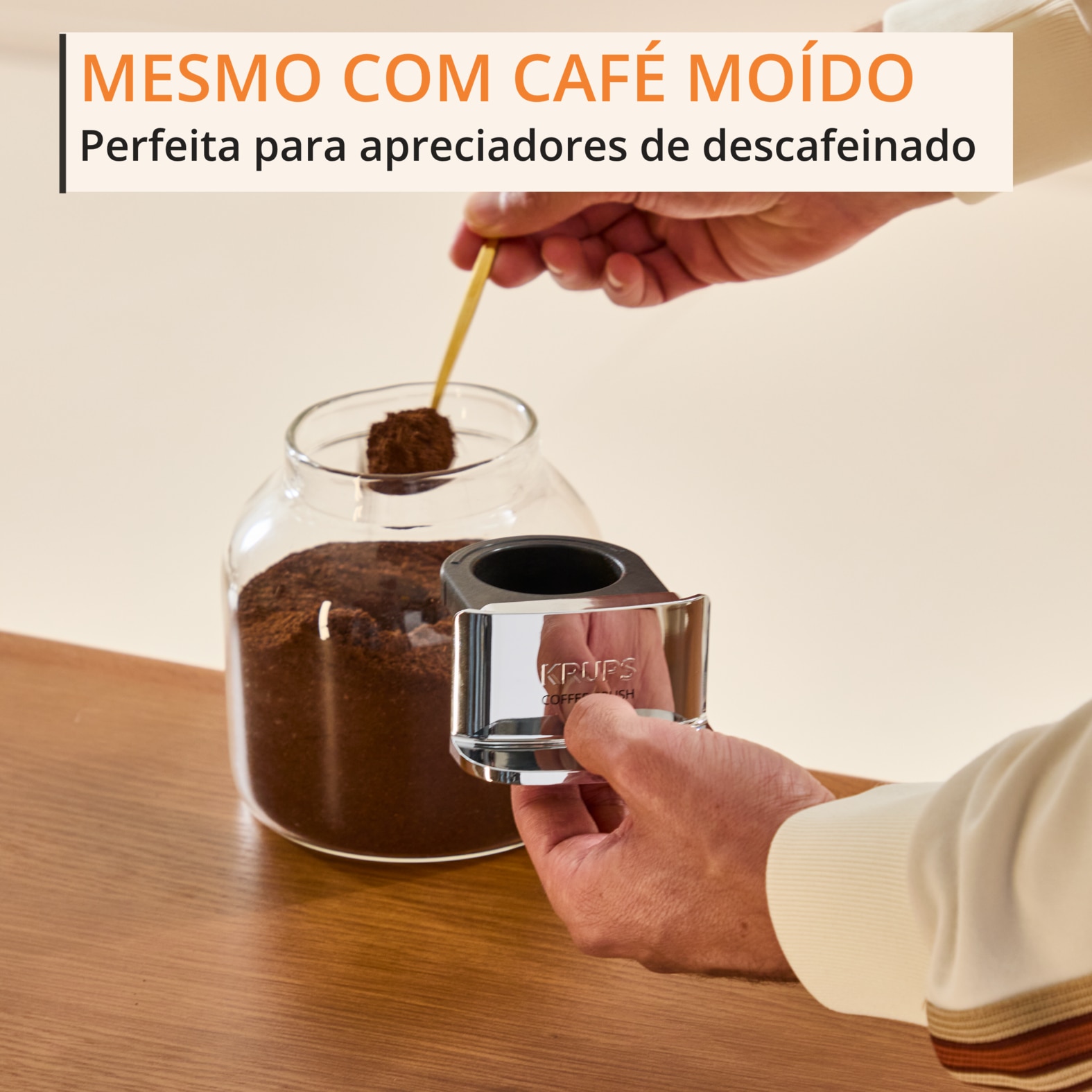 Máquina Automática Krups SA401L Coffee Crush Experience para Café em Grão e Café Moído, Ultra Compacta e Intuitiva Verde Azeitona-4
