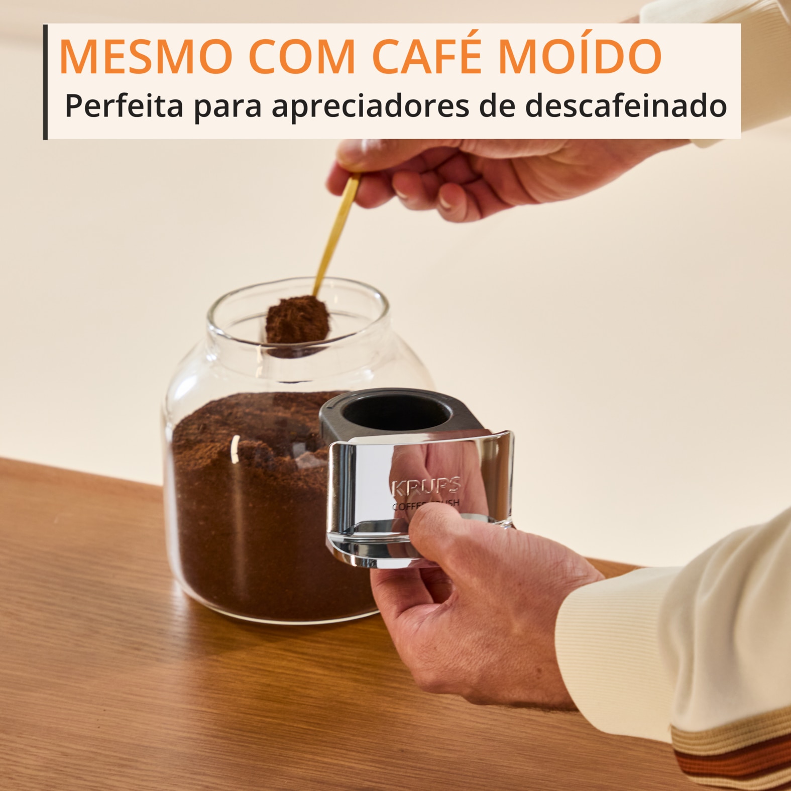 Máquina Automática Krups SA403B Coffee Crush Experience para Café em Grão e Café Moído, Ultra Compacta e Intuitiva Cinzento Inox-4