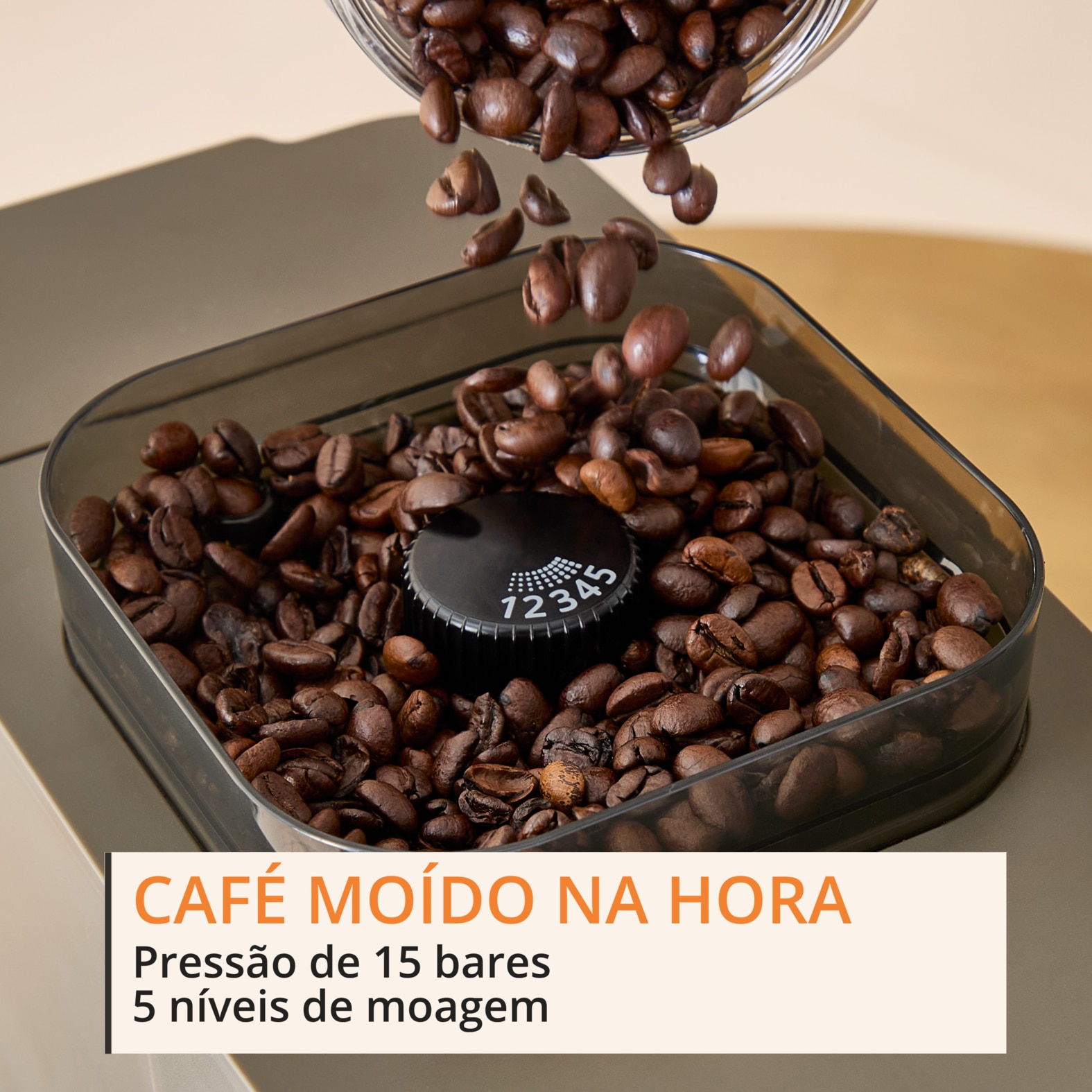Máquina Automática Krups SA403B Coffee Crush Experience para Café em Grão e Café Moído, Ultra Compacta e Intuitiva Cinzento Inox-5