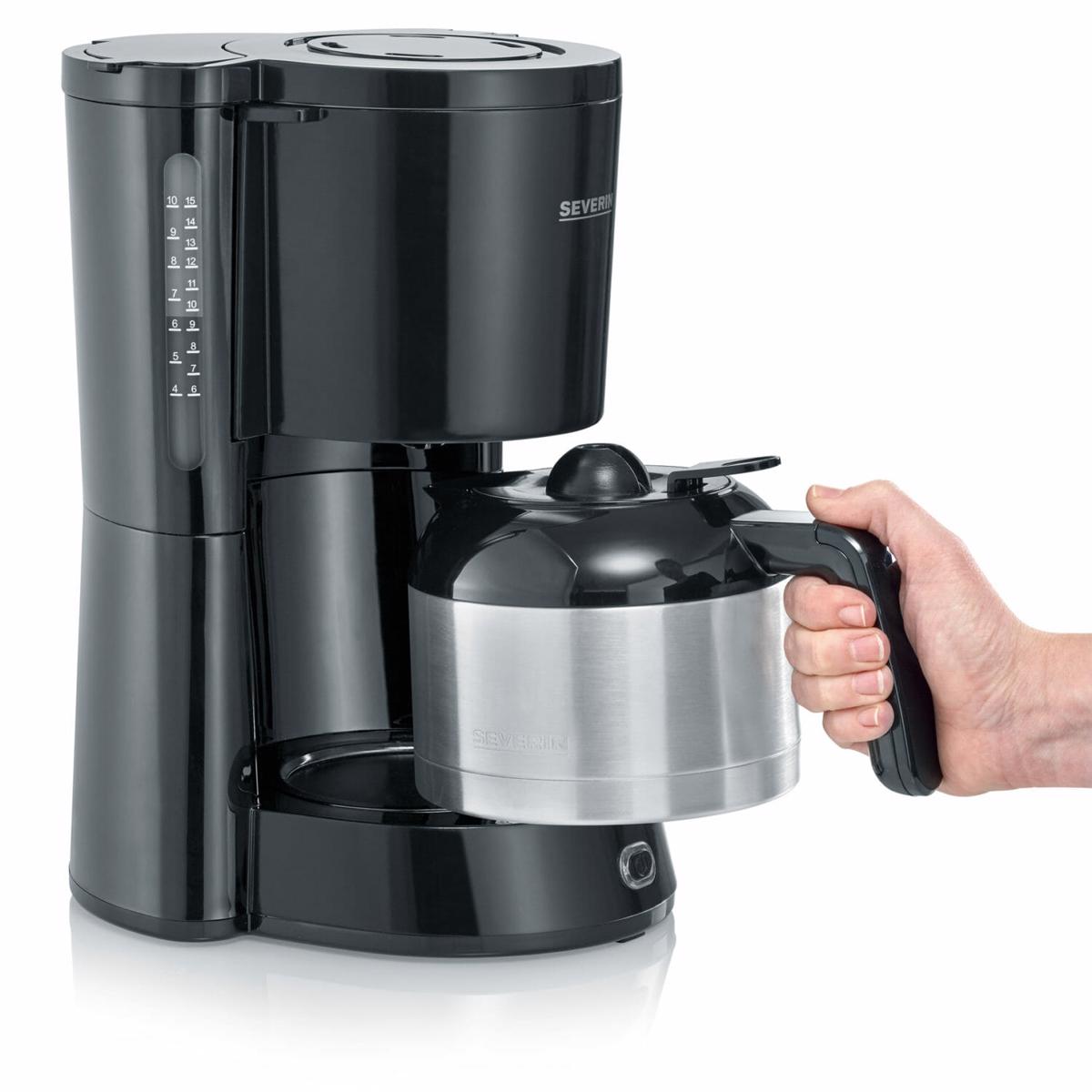 Máquina de Café de Filtro Severin KA 4835 com Jarro Térmico - 8 Chávenas Preto-2