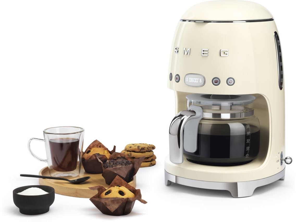 Máquina de Café de Filtro Smeg Anni 50 de 1050 W - 10 Chávenas Creme-5