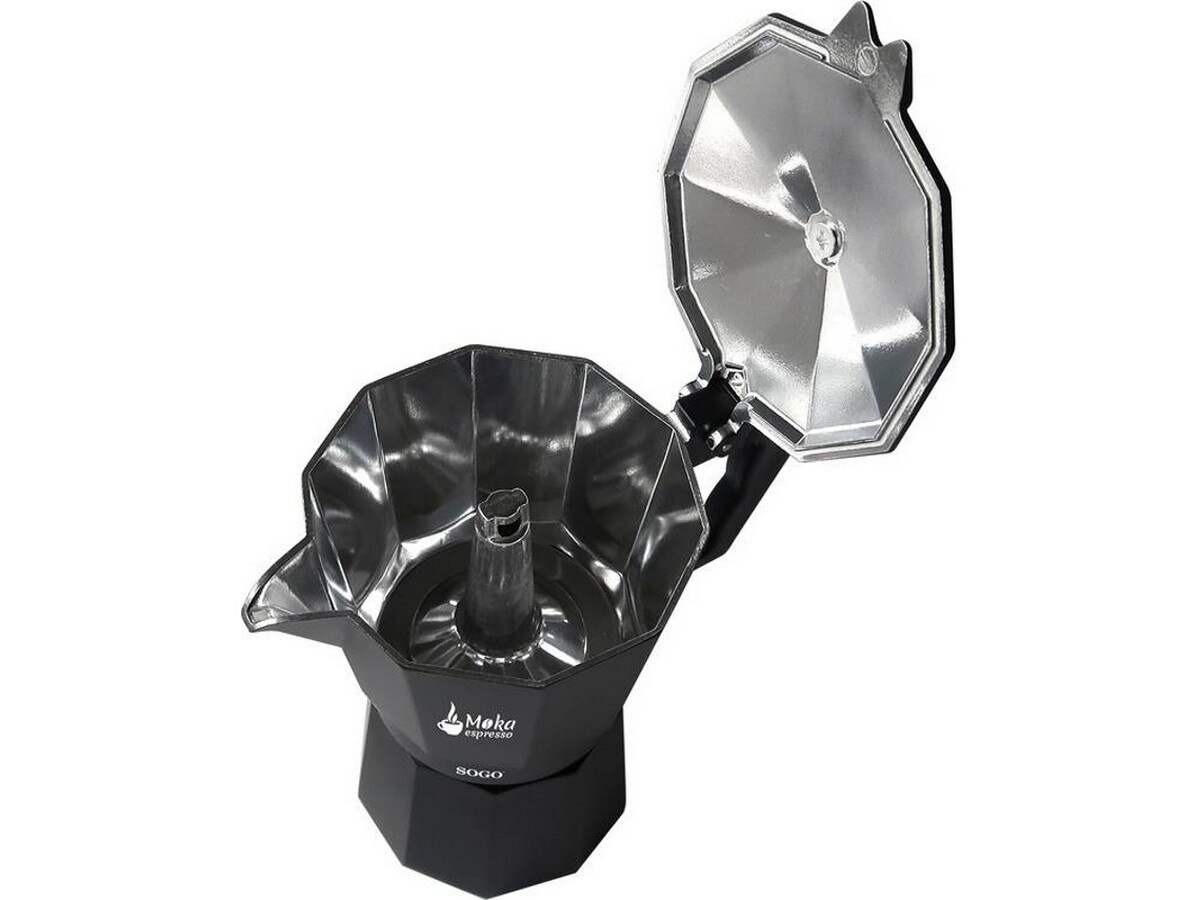 Cafeteira Italiana Sogo CAF-SS-7605 Moka Espresso - 3 Chávenas - Preto Preto-4