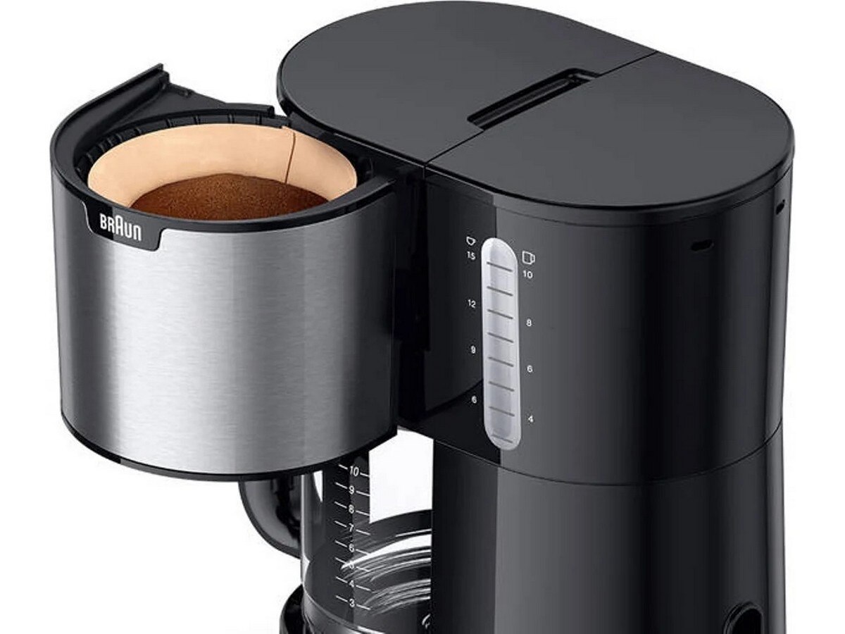 Máquina Café de Filtro Braun PurShine KF-1500BK de 1000 W - 15 Chávenas - Preto Preto-4