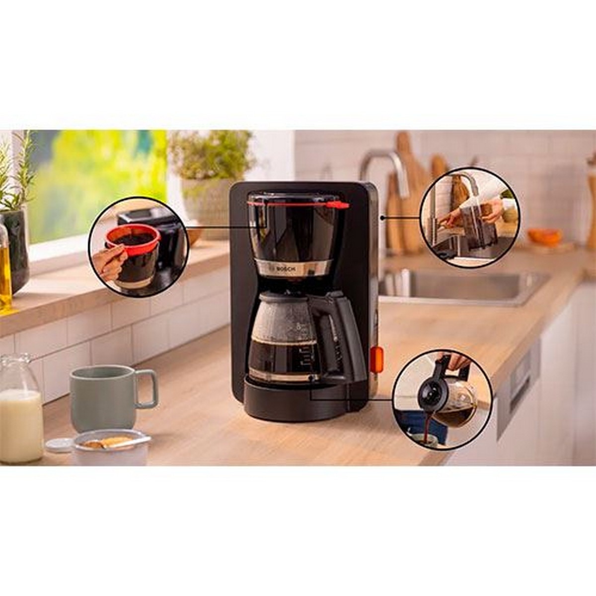 Máquina da Café de Filtro Bosch TKA4M233 - 10 Chávenas - Preto 3