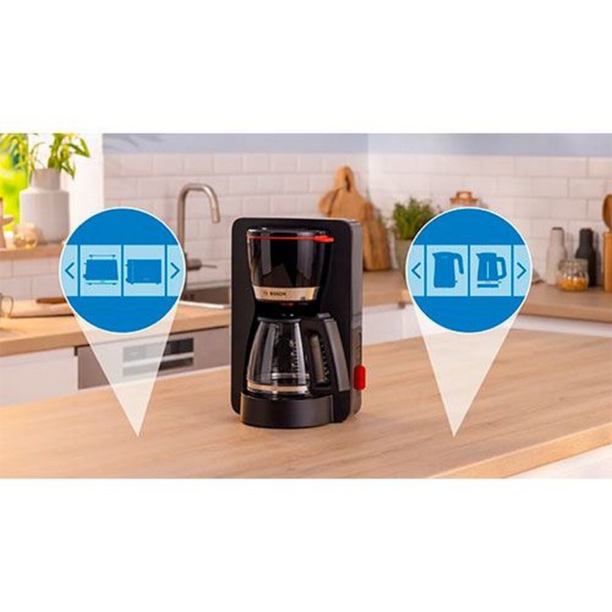Máquina da Café de Filtro Bosch TKA4M233 - 10 Chávenas - Preto 4