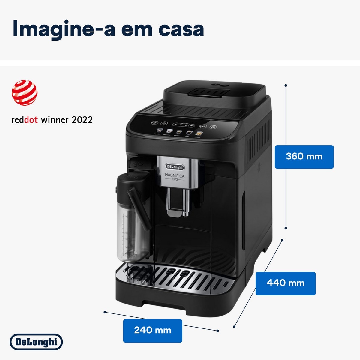 Máquina de Café Automática De'Longhi Magnifica Evo ECAM290.61.B de 1450 W e de 15 bar - Preto Preto-8