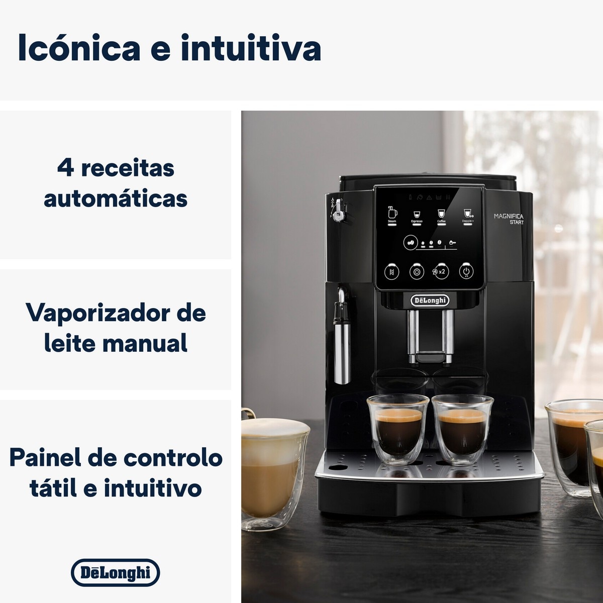 Máquina de Café Expresso Automática De'Longhi Magnifica Start ECAM220.21.B Moinho Incorporado de 1450 W, de 15 bar e de 13 Níveis de Moagem - Preto Preto-3