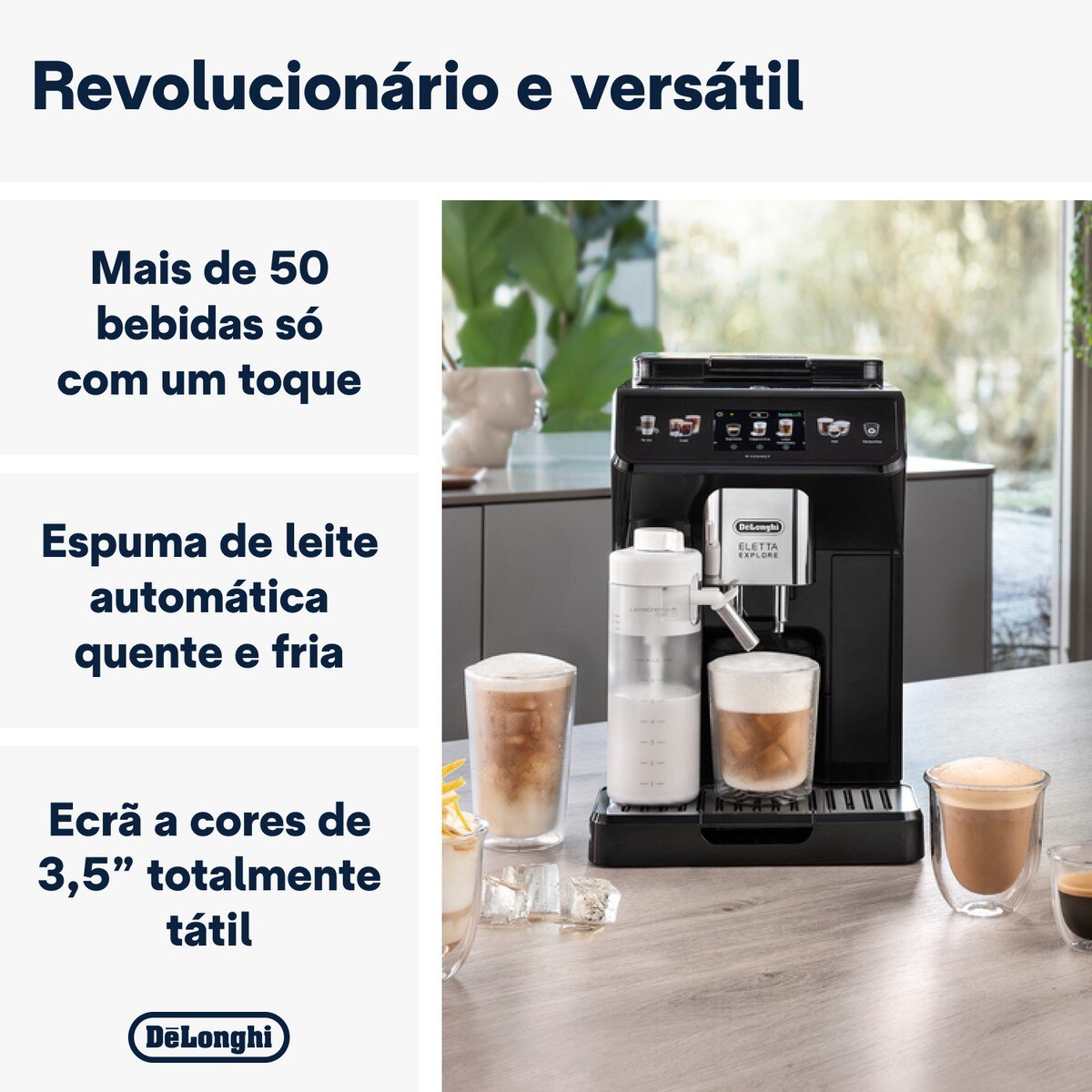 Máquina de Café Automática De'Longhi Eletta Explore ECAM450.65.G de 1450 W de 19 bar e 13 Níveis de Moagem - Preto Preto-3
