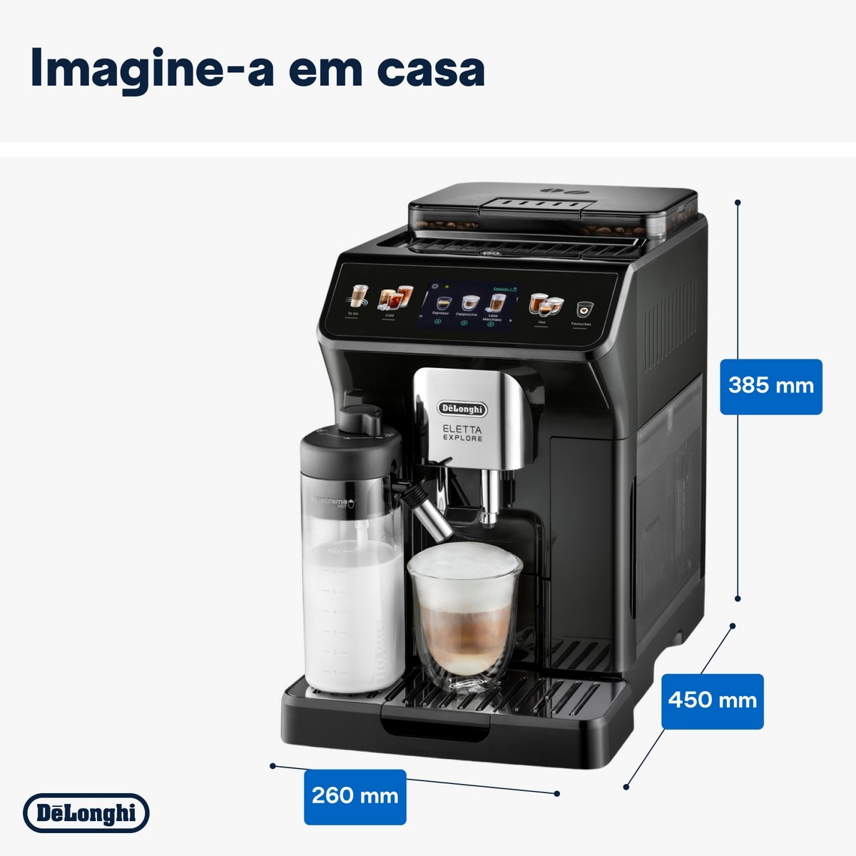 Máquina de Café Automática De'Longhi Eletta Explore ECAM450.65.G de 1450 W de 19 bar e 13 Níveis de Moagem - Preto Preto-10