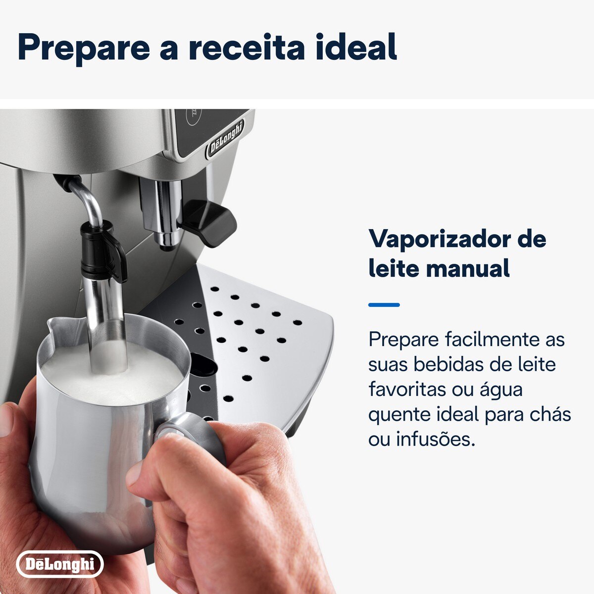 Máquina de Café Expresso Automática De'Longhi Magnifica Start ECAM220.31.SB de 1450 W, de 15 bar e de 13 Níveis de Moagem - Prateado Preto-5