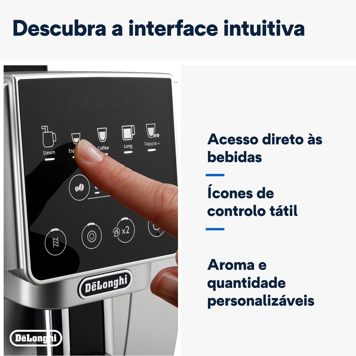 Máquina de Café Expresso Automática De'Longhi Magnifica Start ECAM220.31.SB de 1450 W, de 15 bar e de 13 Níveis de Moagem - Prateado Preto-6